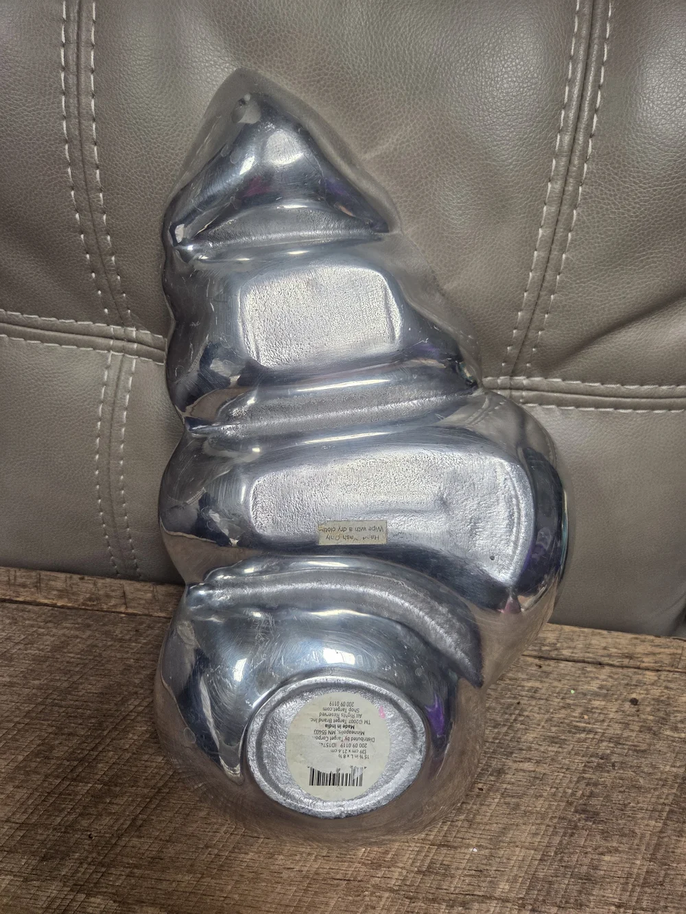 Coastal Cast Aluminum Divided Conch Shell Decor Bin 1J